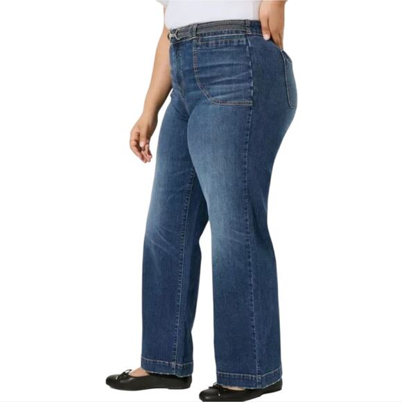 Torrid‎ Vintage Stretch Patch Pockets Wide Leg Women's Blue Jeans Plus Size 20 - Picture 3 of 13